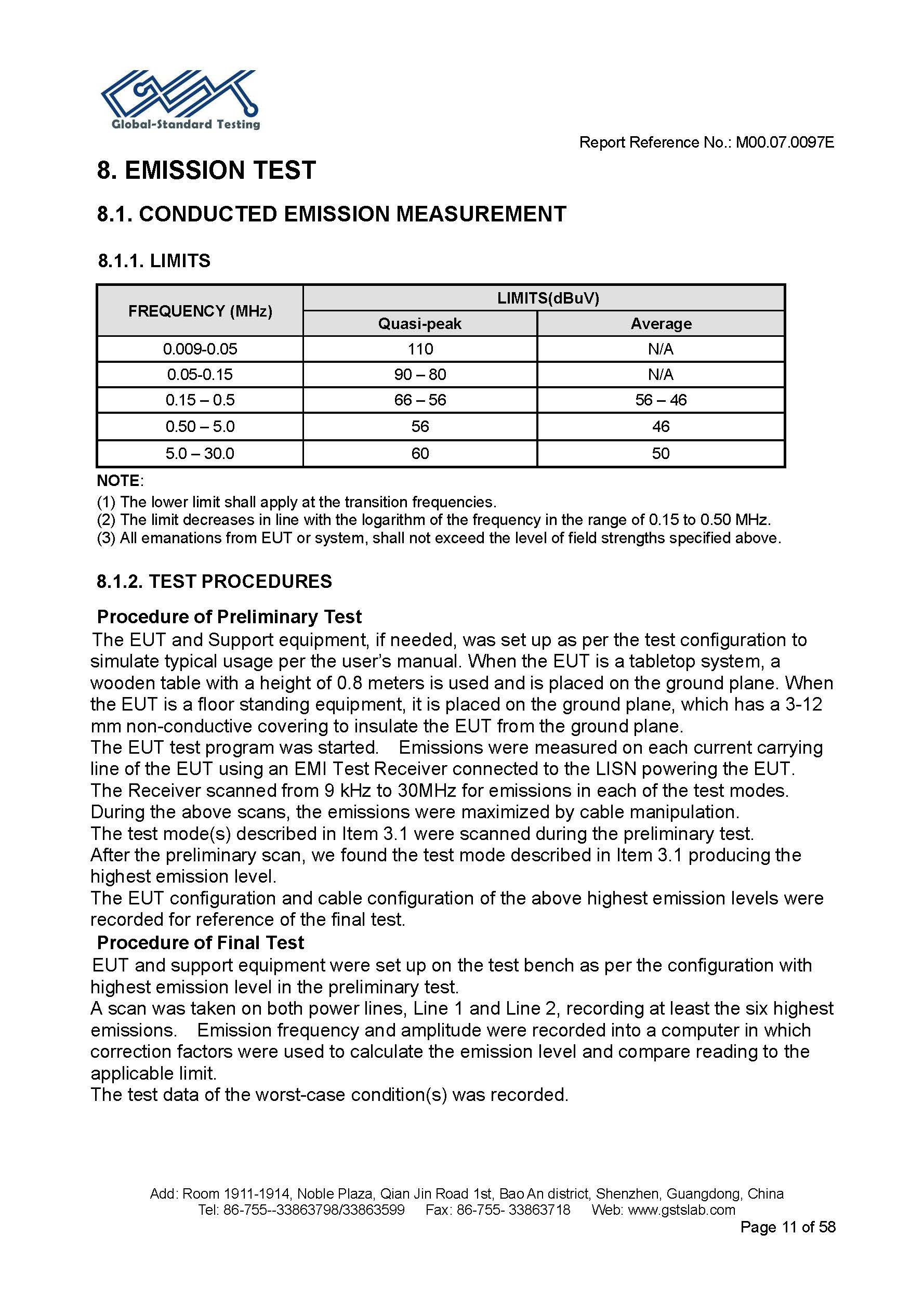 Sauna Fix EU CE EMC Test Report Page 11