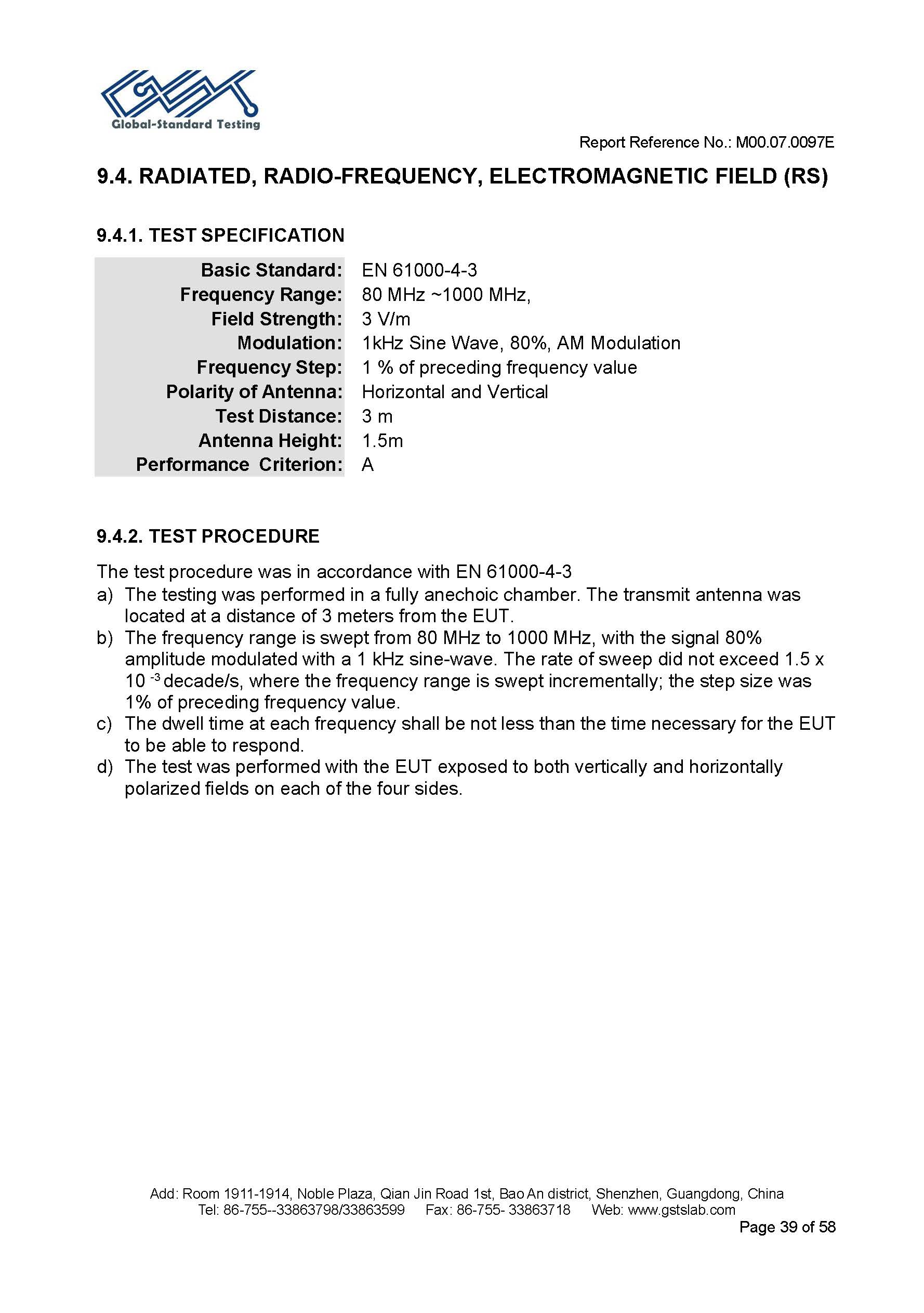 Sauna Fix EU CE EMC Test Report Page 39