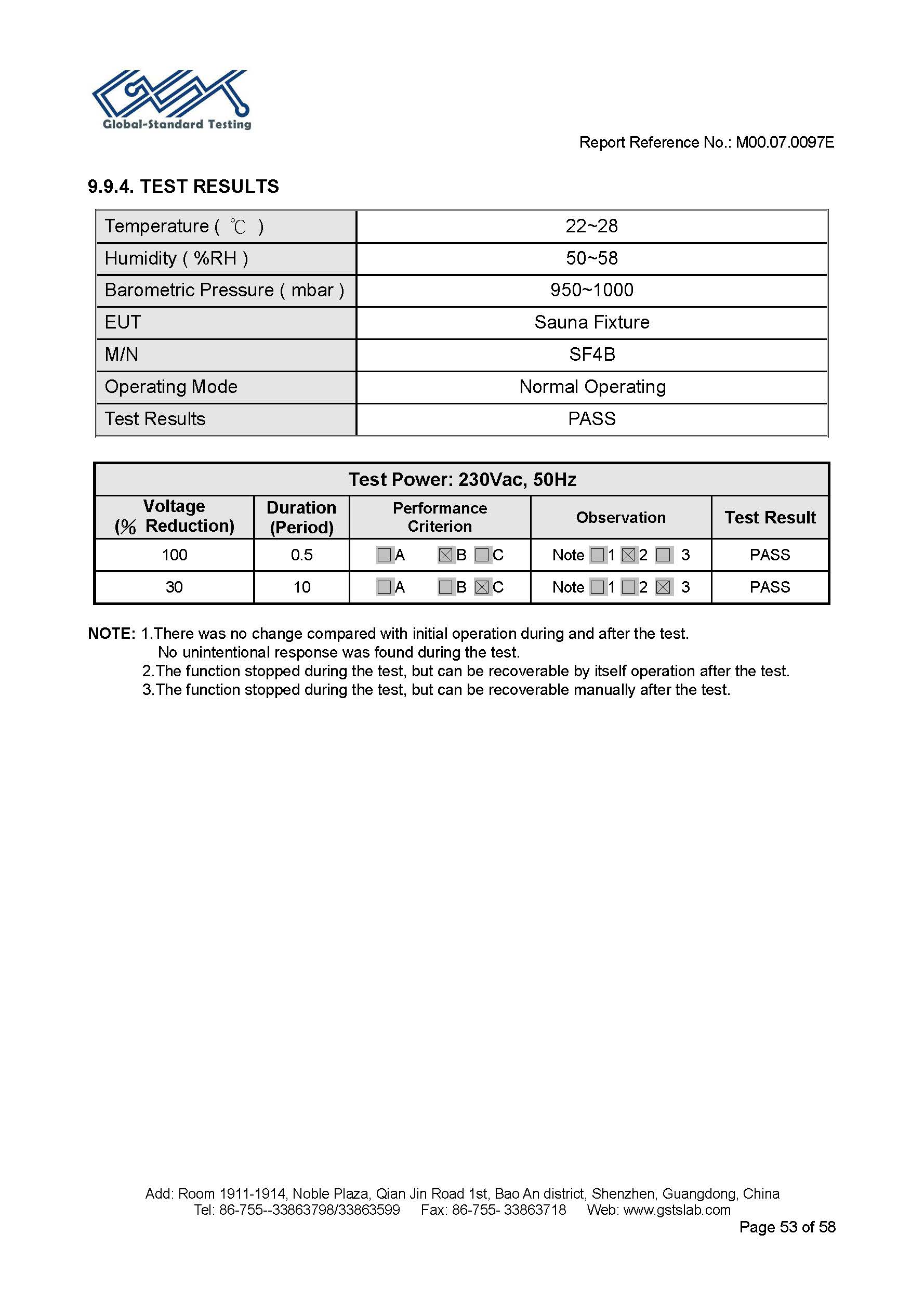 Sauna Fix EU CE EMC Test Report Page 53
