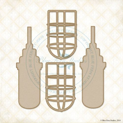 Blue Fern Chipboard Cage Lights