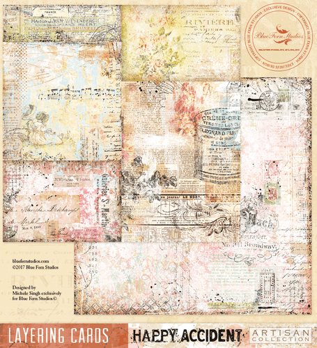 HAPPY ACCIDENT Blue Fern Studio Scrapbooking Paper Layering Cards