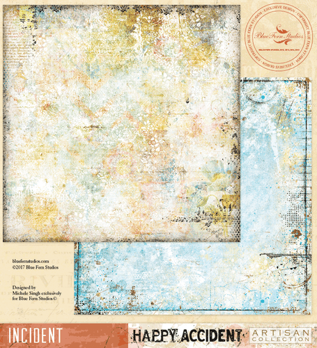 HAPPY ACCIDENT Blue Fern Studio Scrapbooking Paper Incident