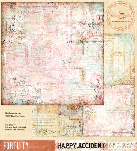 HAPPY ACCIDENT Blue Fern Studio Scrapbooking Paper Fortuity
