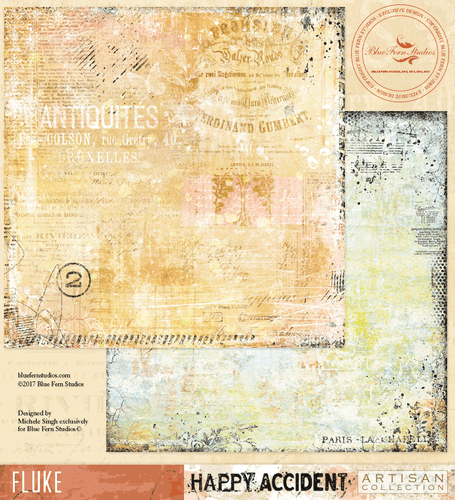 HAPPY ACCIDENT Blue Fern Studio Scrapbooking Paper Fluke
