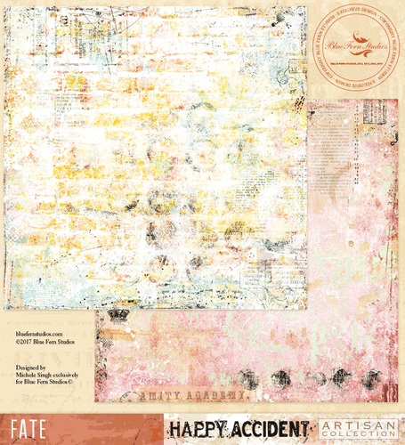 HAPPY ACCIDENT Blue Fern Studio Scrapbooking Paper Fate