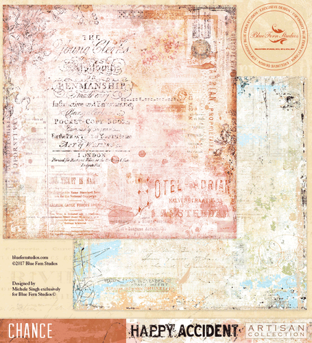 HAPPY ACCIDENT Blue Fern Studio Scrapbooking Paper Chance