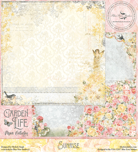 GARDEN LIFE - Sunrise - Blue Fern Studio Scrapbooking Paper