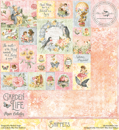 GARDEN LIFE - Snippets - Blue Fern Studio Scrapbooking Paper