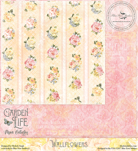 GARDEN LIFE - Wallflowers - Blue Fern Studio Scrapbooking Paper