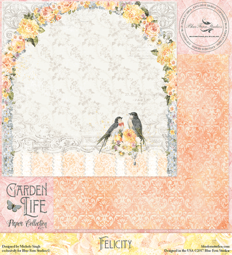 GARDEN LIFE - Felicity - Blue Fern Studio Scrapbooking Paper