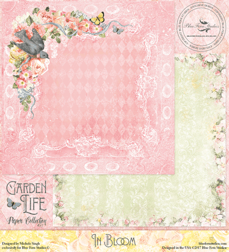 GARDEN LIFE - In Bloom - Blue Fern Studio Scrapbooking Paper