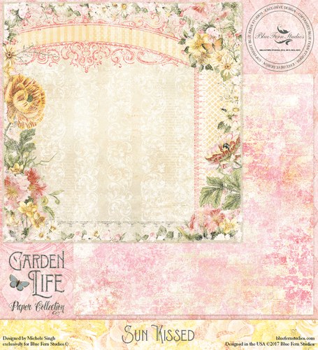 GARDEN LIFE Blue Fern Studio Scrapbooking Paper Sun Kissed