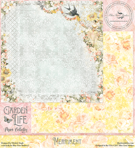 GARDEN LIFE - Merriment - Blue Fern Studio Scrapbooking Paper