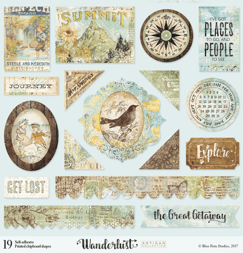 PRINTED CHIPBOARD WANDERLUST Blue Fern Studios