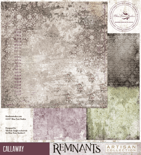 REMNANTS Blue Fern Studios Scrapbooking Paper Callaway
