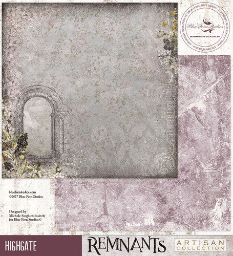 REMNANTS Blue Fern Studios Scrapbooking Paper Highgate