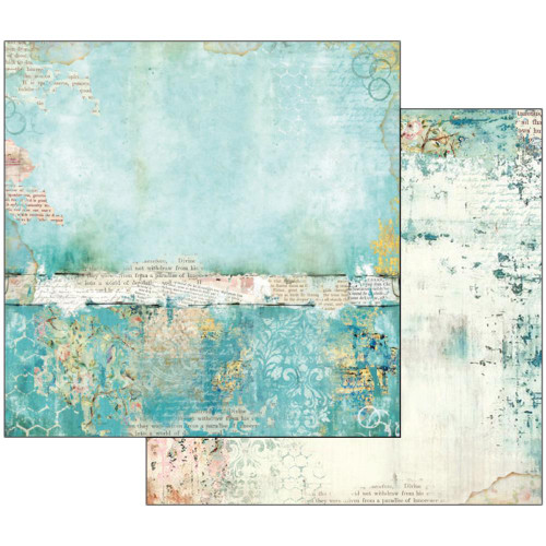 Stamperia - Wonderland - Double sided 12x12 Paper - Turquoise Texture