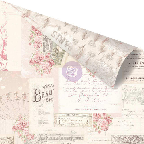 Memories Left In Notes - Love Story - Prima - Pink Foiled Double-Sided 12x12 Paper