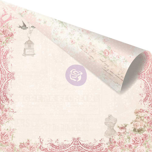 Love On Top - Love Story - Prima - Pink Foiled Double-Sided 12x12 Paper