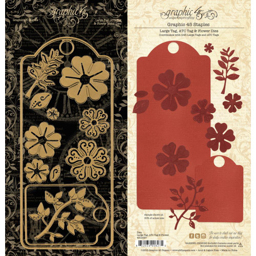 Large Tag, ATC Tag & Flower Dies - Graphic 45 Staples