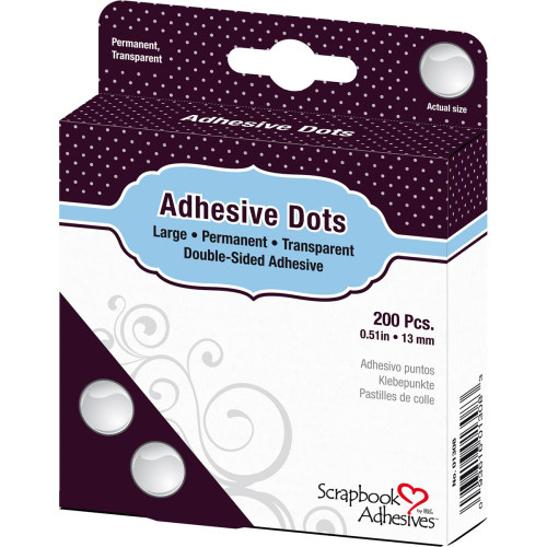 Large Dots 1/2" 200/Pkg - Dodz Adhesive Dot Roll - Scrapbook Adhesives