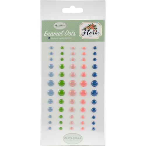 Flora No. 2 Adhesive Enamel Dots Embellishments - Carta Bella