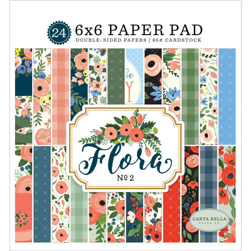 Flora No 2 Paper Pad 6 x 6 - 24 double-sided sheets - Carta Bella
