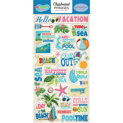Summer Splash - Chipboard Phrases 6x13 - Carta Bella