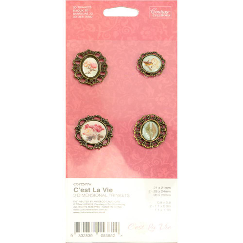 C'est La Vie - 3D Trinkets 4/Pkg - Couture Creations