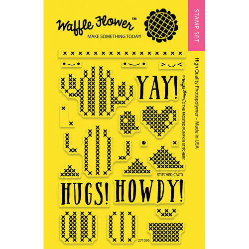 Waffle Flower Crafts - Stitched Cacti - Clear Stamps 4"X6"