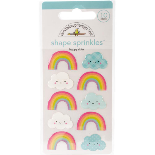 Doodlebug - Fairy Tales Happy Skies - Adhesive Glossy Enamel Shape Sprinkles