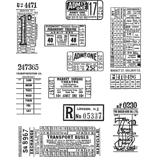 Ticket Booth - Cling Stamps 7"X8.5" - Tim Holtz