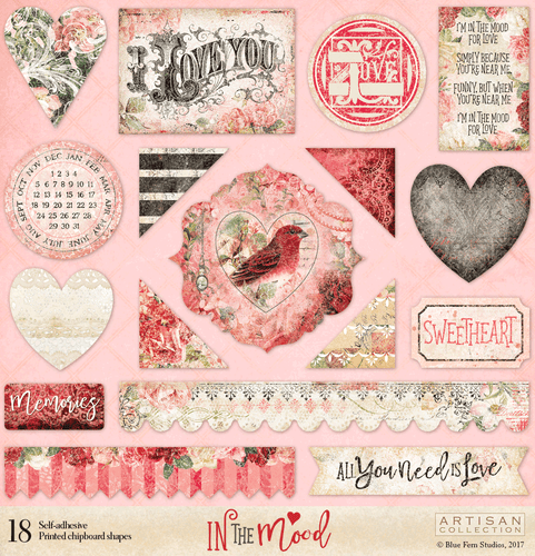 Printed Chipboard (12x12) - In the Mood - Blue Fern Studios
