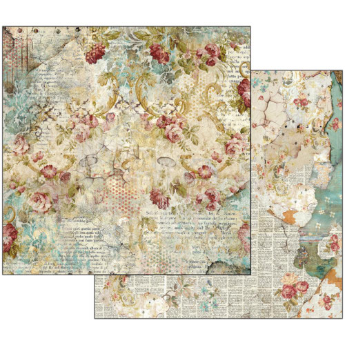 Stamperia - Double sided 12x12 Paper - Time Is An Illusion Floral Texture