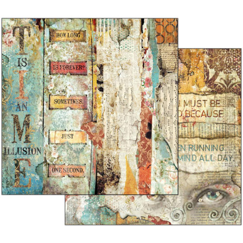 Stamperia - Double sided 12x12 Paper - Time Is An Illusion - Little Labels