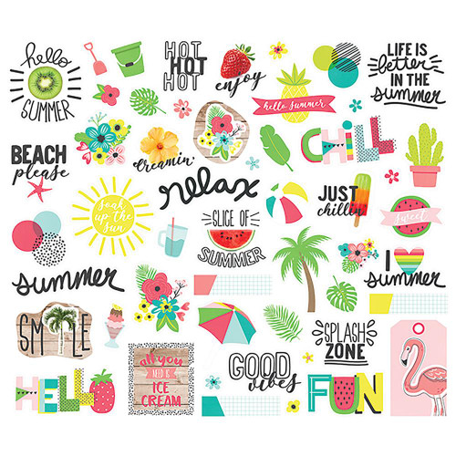 Hello Summer - Bits & Pieces Die-Cuts 58/Pkg - Simple Stories