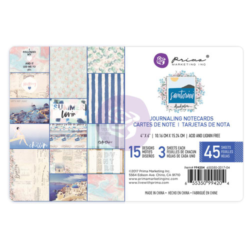 Prima - Santorini Frank Garcia - Journaling Note Cards Pad 4"X6"
