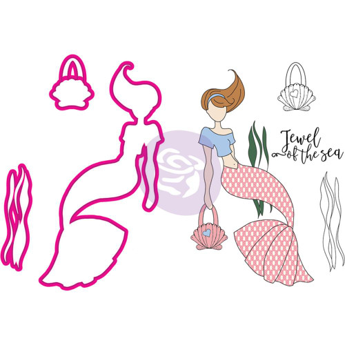 Prima Julie Nutting Stamp & Die Set - Mermaid Kisses - Cordelia Mermaid
