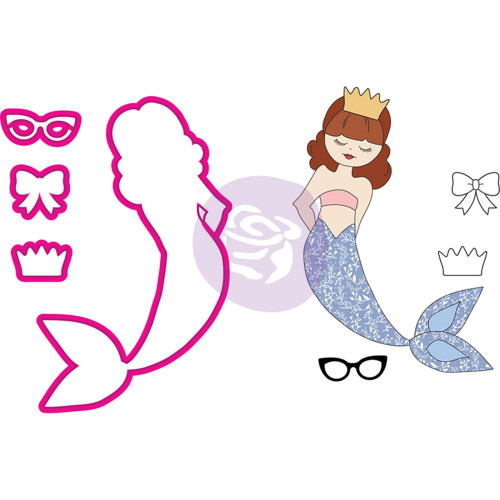 Prima Julie Nutting Stamp & Die Set - Mermaid Kisses - Hanalei