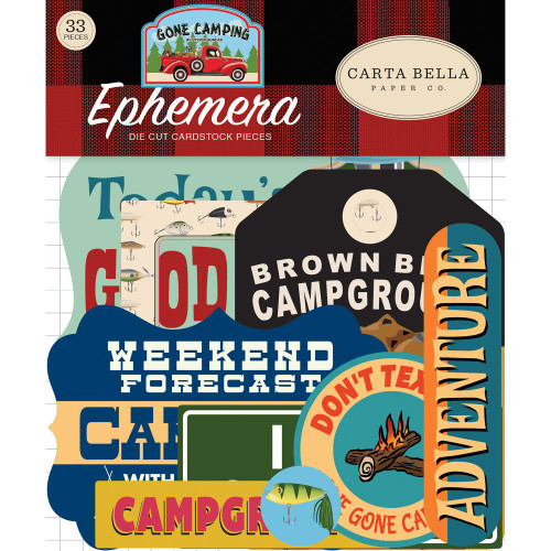 Carta Bella - Gone Camping Ephemera Icons Cardstock Die-Cuts 33/Pkg