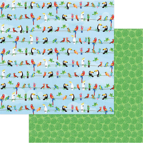 Photoplay - 12x12 scrapbook paper - Aloha - Parrot Bay