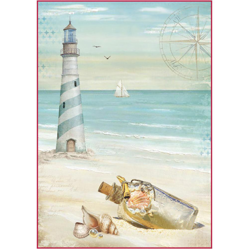 Stamperia - Sea Land Lighthouse - Decoupage Rice Paper 8.25 x 11.5