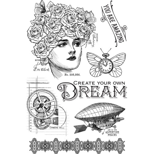 Imagine - Dream - Graphic 45 Clear Acrylic Stamps