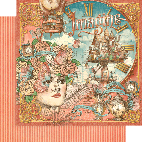 Graphic 45 - Imagine - Double sided 12x12 Paper - Imagine