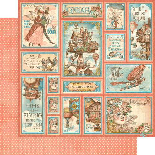 Graphic 45 - Imagine - Double sided 12x12 Paper - Castles In The Air