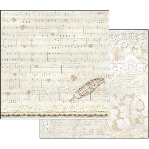 Stamperia - Ceremony - Double sided 12x12 Paper - Score & Feather