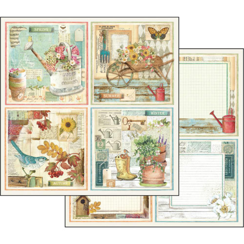 Stamperia - Garden - Double sided 12x12 Paper - Garden Cards