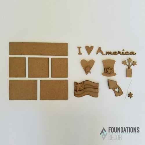 Foundations Decor Magnetic Shadow Box Kit - I Love America