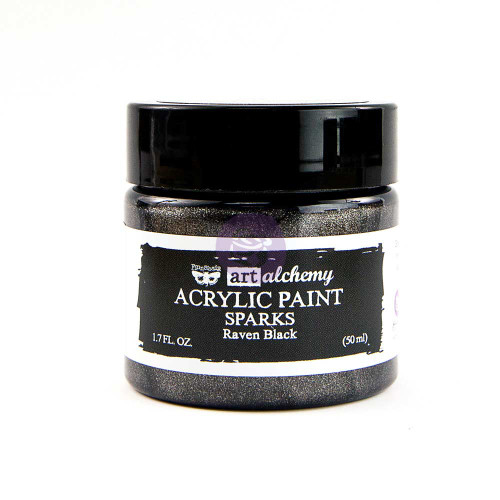 Finnabair Art Alchemy PAINT - Sparks - Raven Black 50ml