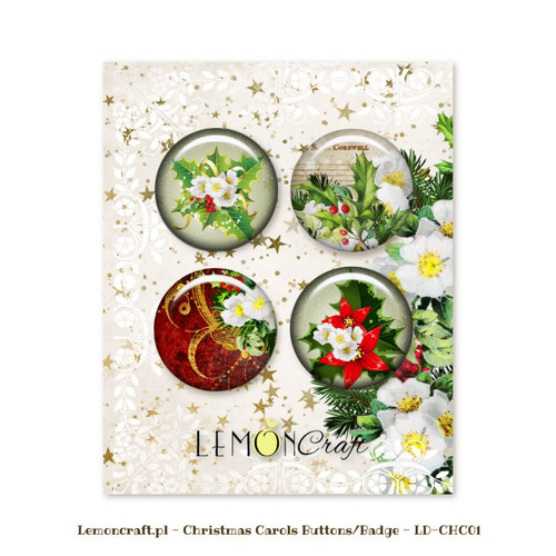 LemonCraft - Christmas Carols - Flair Embellishments self-adhesive decorative buttons
